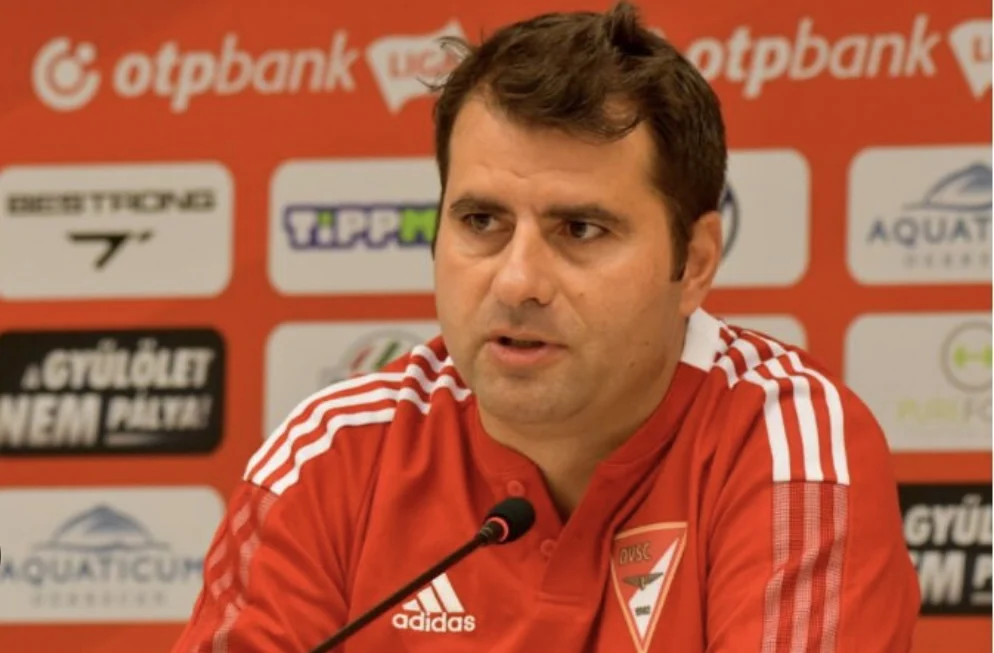 João Janeiro, Portuguese UEFA Pro football coach, speaking at a press conference